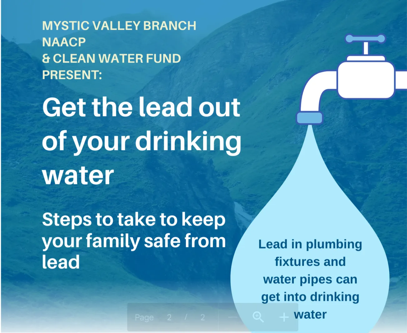 #Get the Lead Out of Our Drinking Water online presentation takes place May 11
