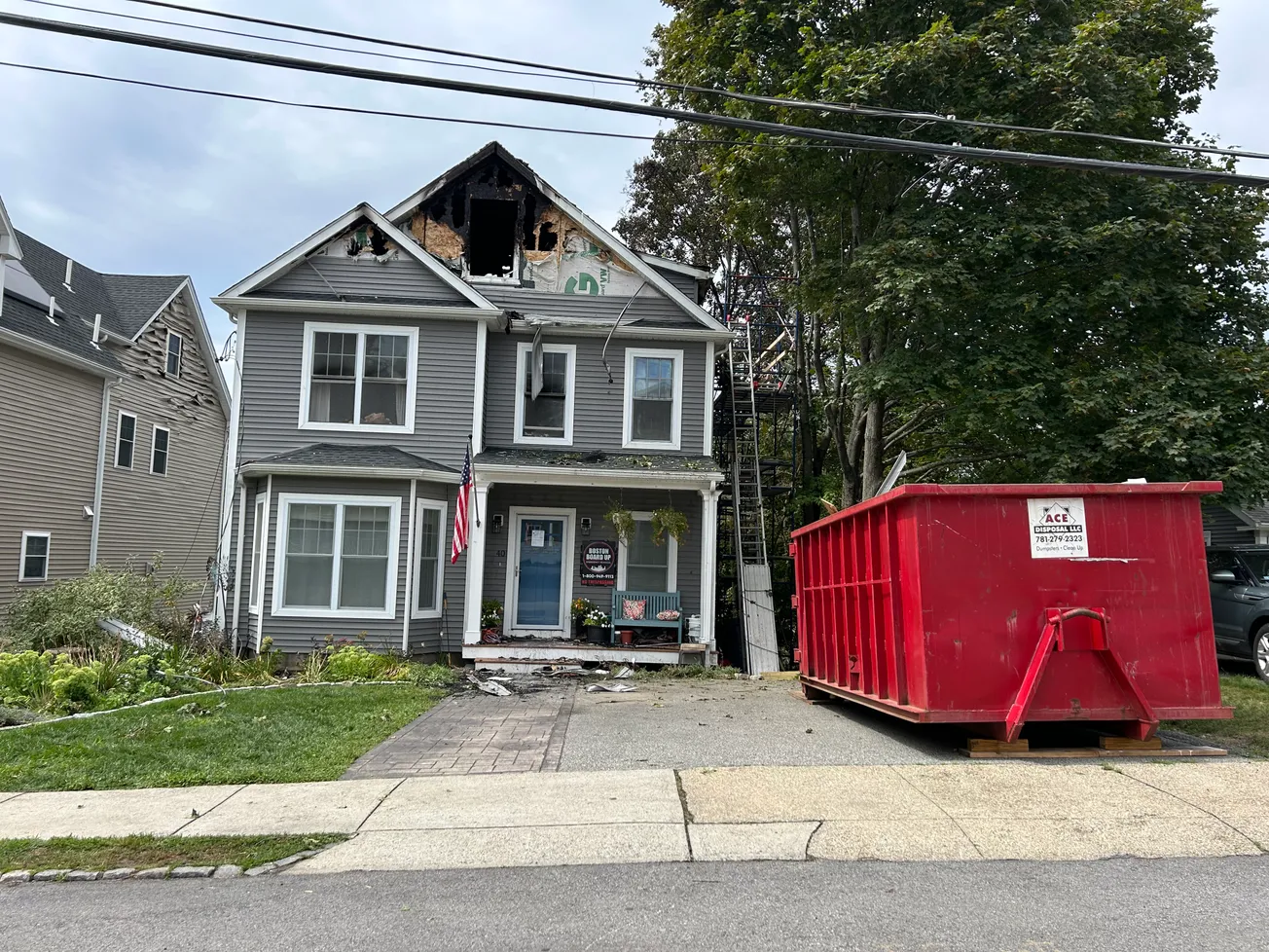Winchester two-alarm fire started on porch