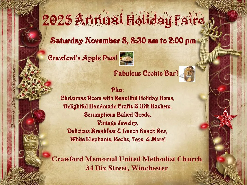Crawford Memorial UMC to hold Holiday Faire