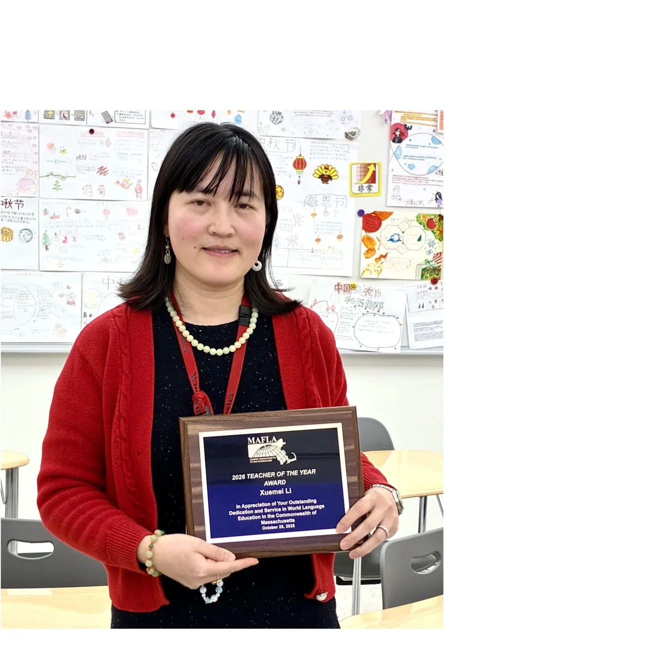 Winchester High School Mandarin teacher Xuemei Li named Mass. Foreign Language Teacher of the Year