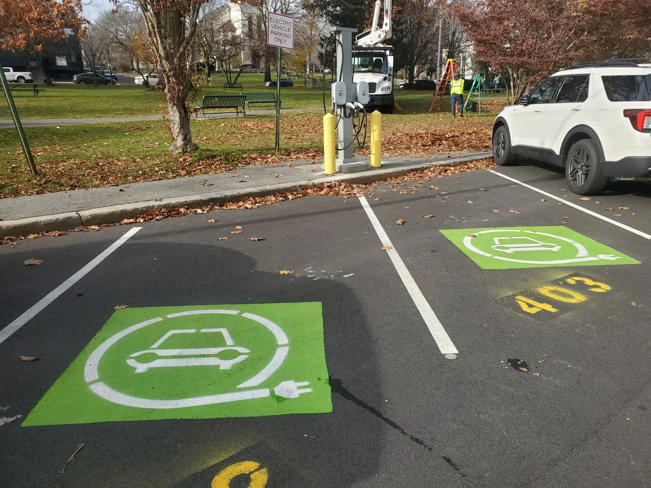 New EV charger is getting ready to be powered up on Laraway Road