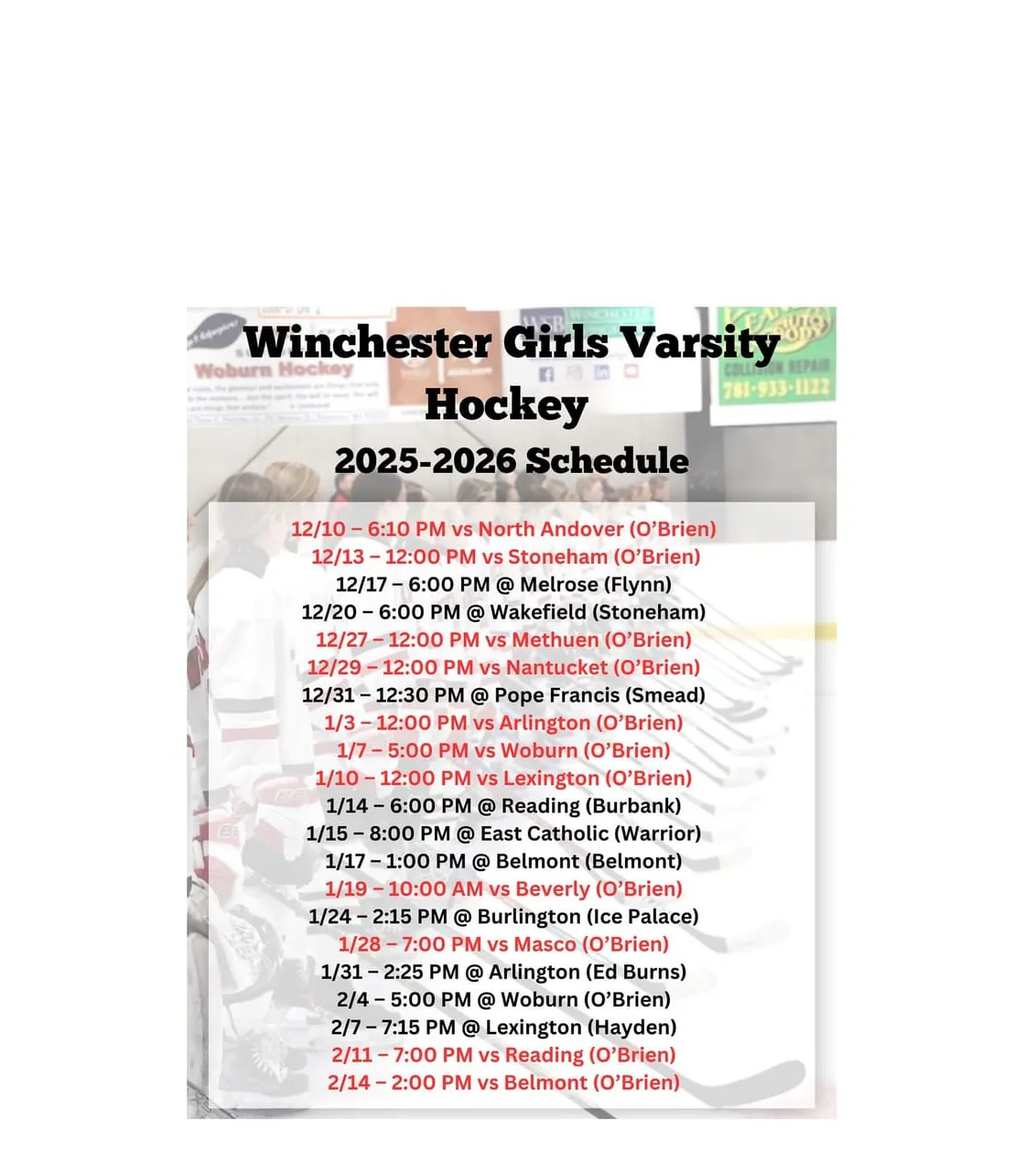 Youthful, talented Winchester girls hockey begins new season with convincing win